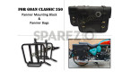 For Royal Enfield Goan Classic 350 Leather Pannier Black Bags With Mounting - SPAREZO